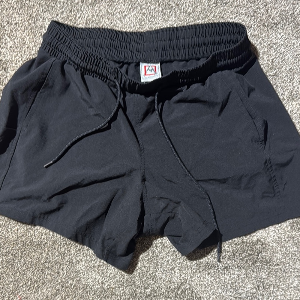 Avalanche Black Athletic Shorts Lightweight Elastic Waist